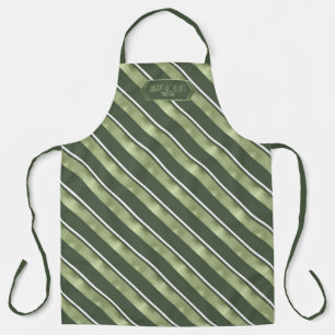 Christmas Stripe Pattern Green/White ID862 Apron