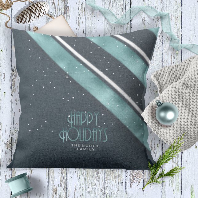 Christmas Stripe Pattern Teal/White ID862 Cushion (Creator Uploaded)