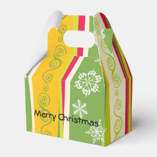 Christmas Striped Snowflake Party Favour Box