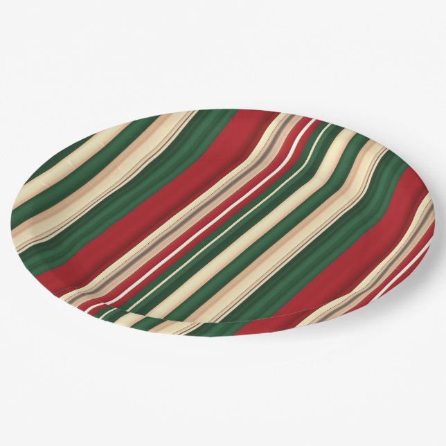 Christmas Stripes-24-Paper Plates (Angled)