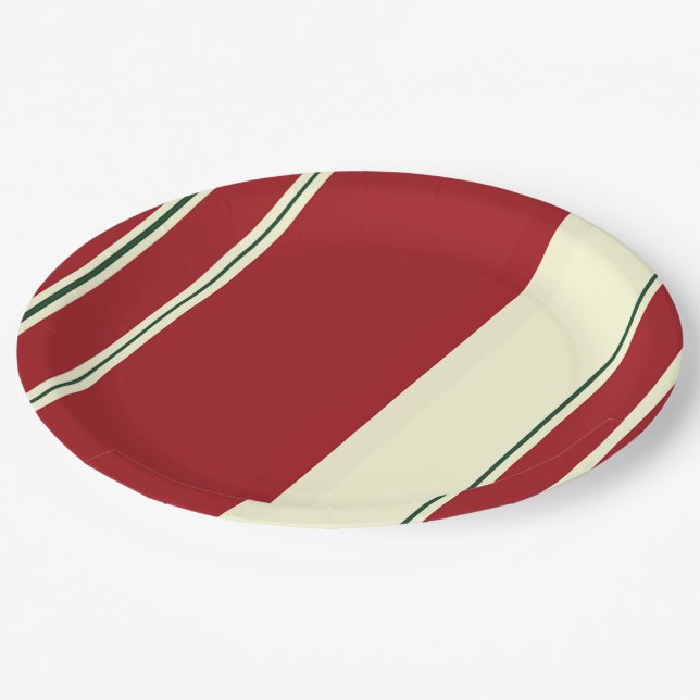 Christmas Stripes-7-Paper Plates (Angled)