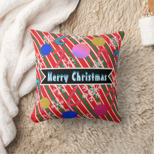 Christmas Stripes Candy Canes Ornaments  Cushion