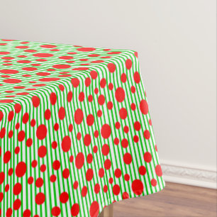Christmas Stripes & Dots Tablecloth