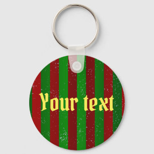 Christmas Stripes Key Ring