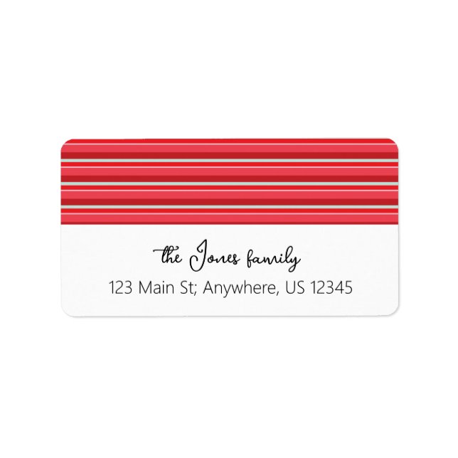 Christmas Stripes Large Return Address Labels (Front)