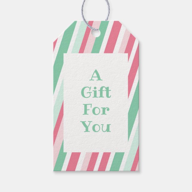 Christmas Stripes Pattern Gift Tags (Front)