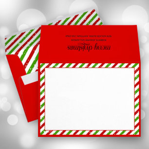 Christmas Stripes Red Holiday Envelope
