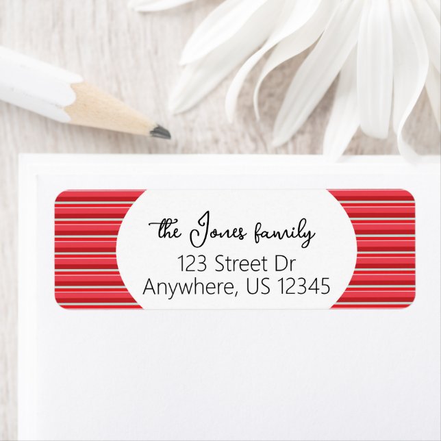 Christmas Stripes Return Address Labels (Insitu)