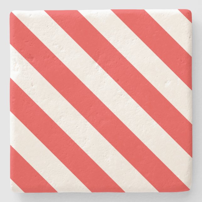Christmas Stripes Square Coaster (Front)