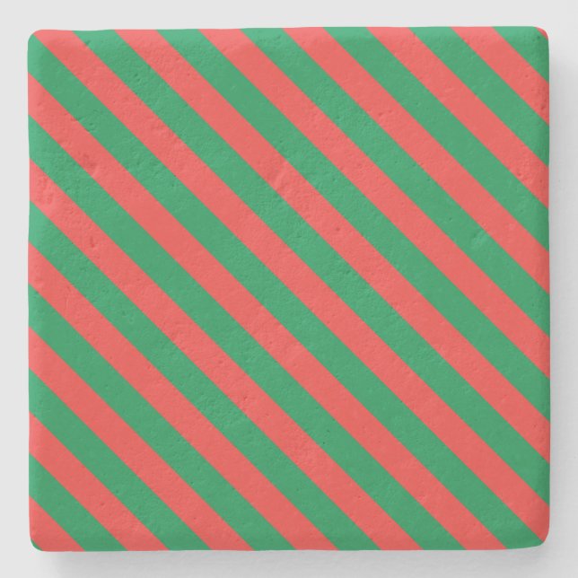 Christmas Stripes Square Coaster (Front)