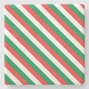 Christmas Stripes Square Coaster