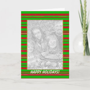 Christmas Stripes (tall photo frame) Holiday Card