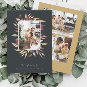 Christmas Stunning Winter Foliage Photo Frame Holiday Card