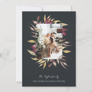 Christmas Stunning Winter Foliage Photo Frame Holiday Card