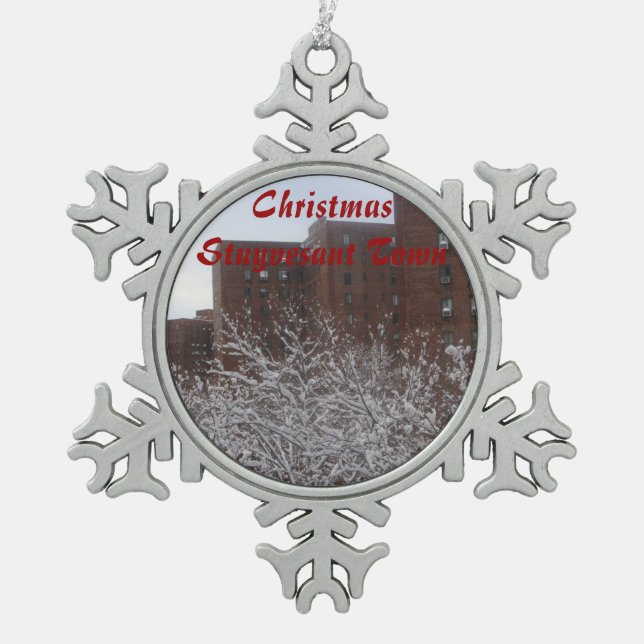 Christmas Stuyvesant Town Snowflake Ornament (Front)