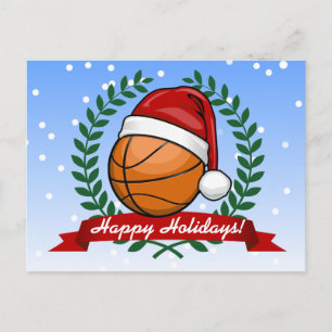 Christmas Style Basketball Holiday Postcard