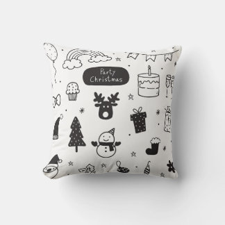 Christmas style black and white  cushion