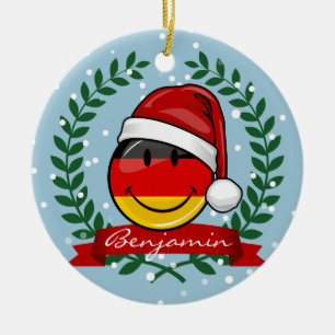 Christmas Style German Flag Ceramic Ornament