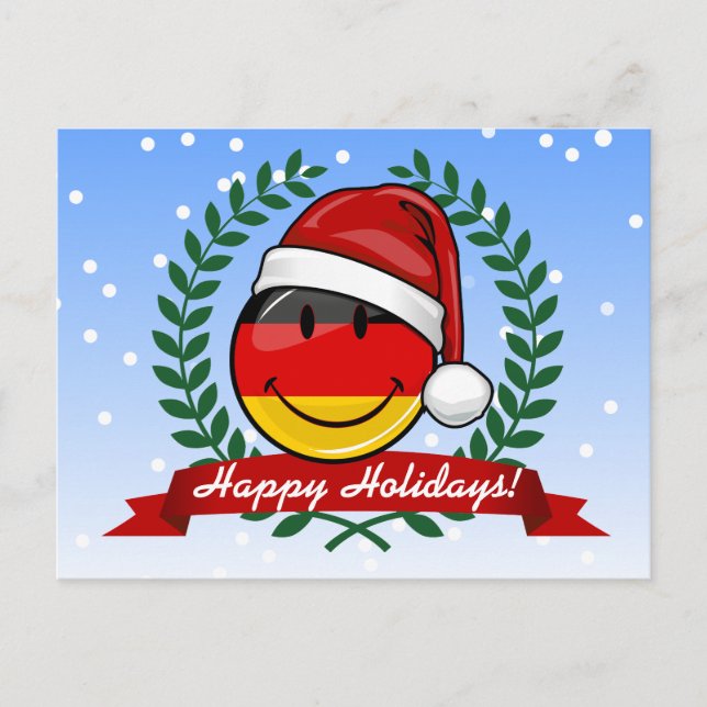 Christmas Style German Flag Holiday Postcard (Front)