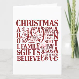 Christmas Subway Art Fun Simple Minimalist Holiday Card