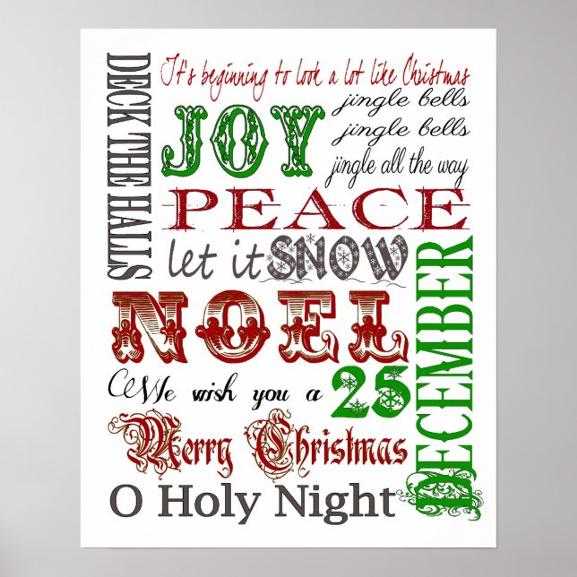 Christmas Subway Art Poster (Front)