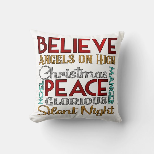 Christmas Subway text Cushion (Front)