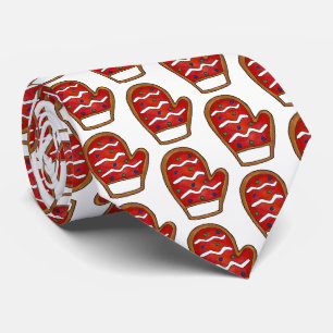 Christmas Sugar Cookie Red Winter Holiday Mitten Tie
