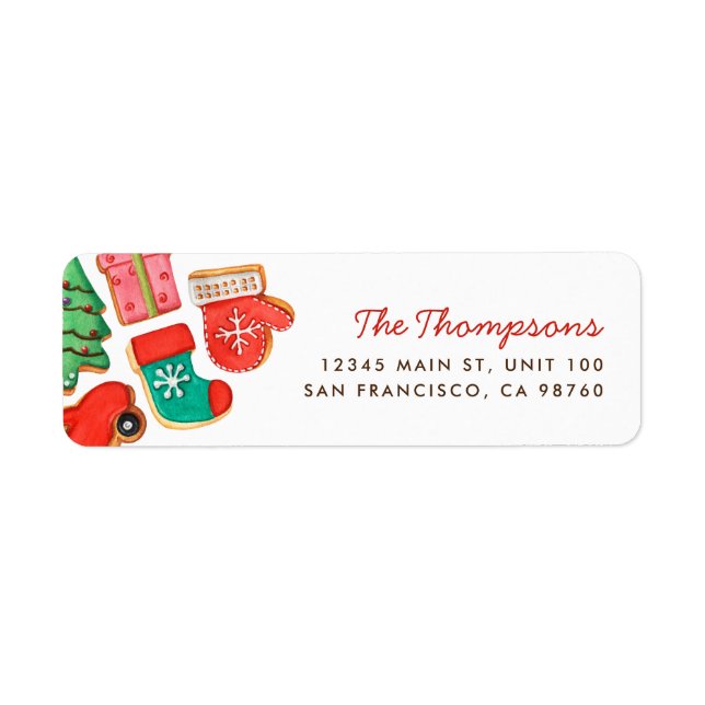 Christmas Sugar Cookie Return Address Label (Front)