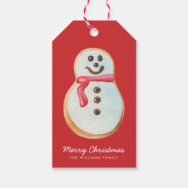 Christmas Sugar Cookie Snowman Gift Tags (Front)