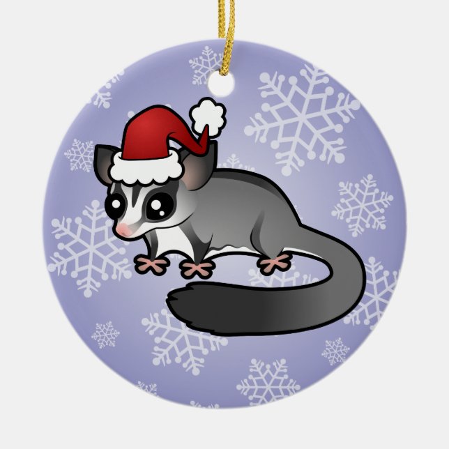 Christmas Sugar Glider Ceramic Tree Decoration (Front)