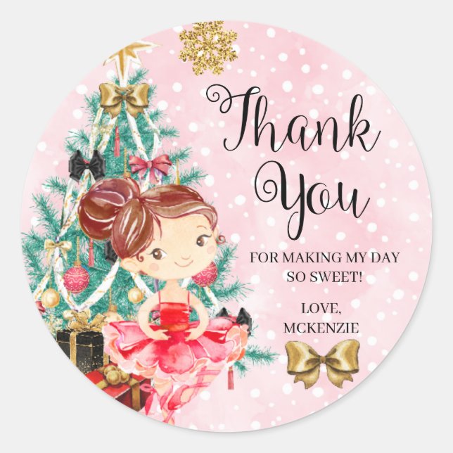 Christmas Sugar Plum Fairy Nutcracker Classic Round Sticker (Front)