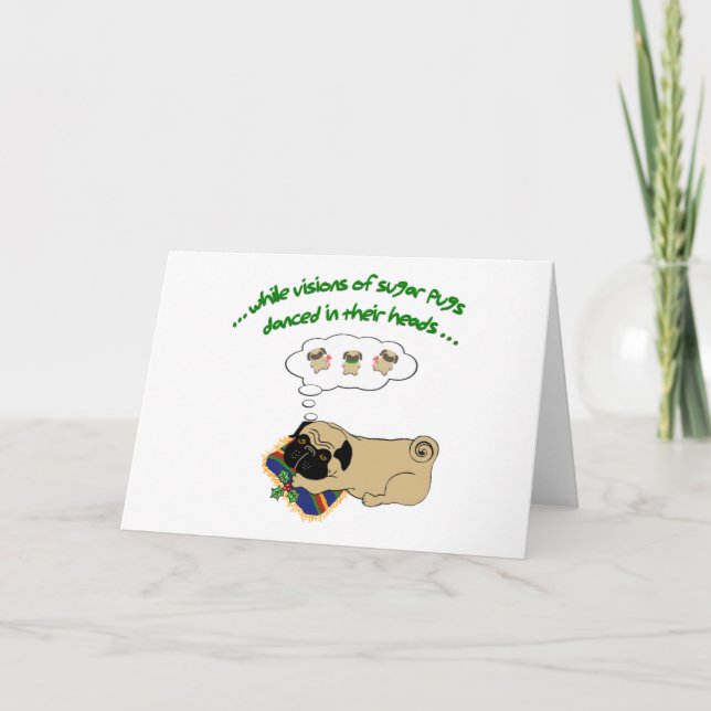 Christmas Sugar Pug Holiday Card (Front)
