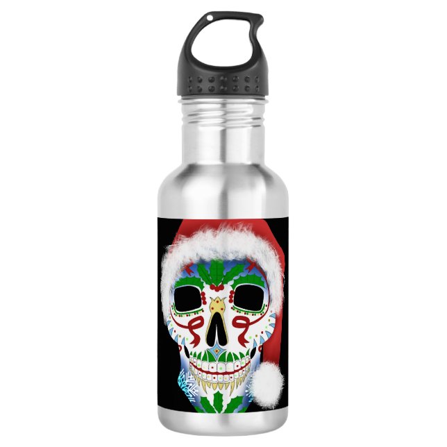 Christmas Sugar Skull 710 Ml Water Bottle (Front)