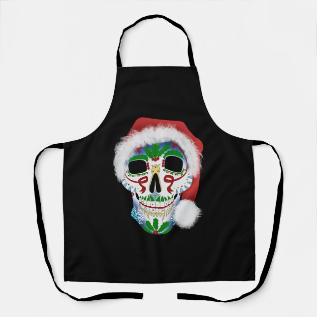 Christmas Sugar Skull Apron (Front)