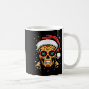 Christmas Sugar Skull Art Woman Santa Hat Festive Coffee Mug