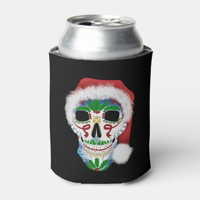 Christmas Sugar Skull Can Cooler (Can Front)