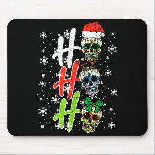 Christmas Sugar Skull Ho Ho Ho Xmas Mexican Men Wo Mouse Pad