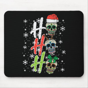 Christmas Sugar Skull Ho Ho Ho Xmas Mexican Men Wo Mouse Pad