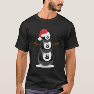 Christmas Summer Billiard Snowman Party Gift T-Shirt
