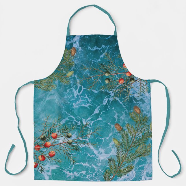 Christmas Summer Ocean Beach Apron (Front)