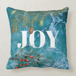 Christmas Summer Ocean Beach Joy  Cushion