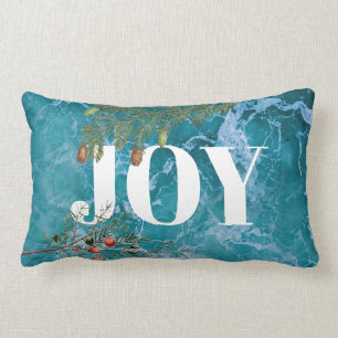 Christmas Summer Ocean Beach Joy  Lumbar Cushion