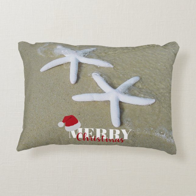 Christmas Summer Starfish Beach Decorative Cushion (Back)
