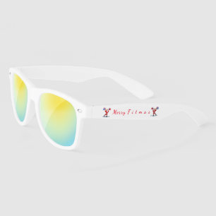 Christmas Sunglasses Bodybuilder Santa with Gifts