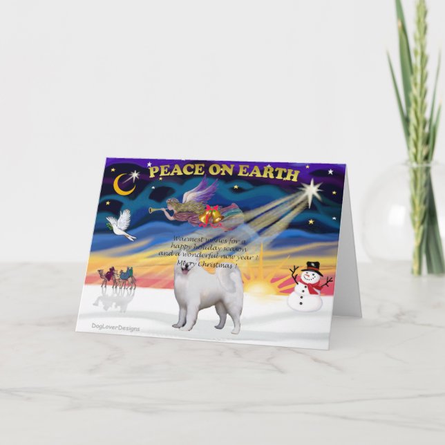 Christmas Sunrise - Samoyed Holiday Card (Front)