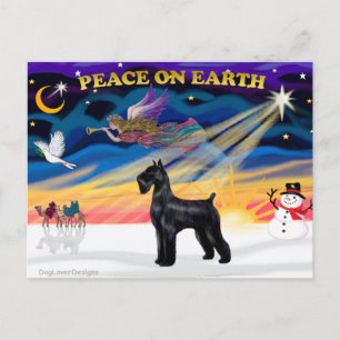 Christmas Sunrise - Schnauzer (Black Giant) Holiday Postcard