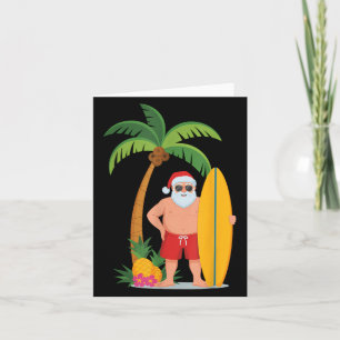 Christmas Surf Santa Beach Ne Vacation Surfing Card