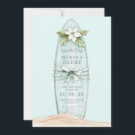 Christmas Surfboard | Winter Beach Save the Date<br><div class="desc">Announce your Christmas beach wedding date to your friends and familywith this beautiful surfboard save the date announcement. This design has a watercolor image of a surfboard with Christmas decorations. Colours used include,  slate blue,  forest green,  ivory and tan.</div>