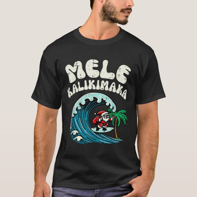Christmas Surfing Santa Mele Kalikimaka Xmas Men B T-Shirt (Front)