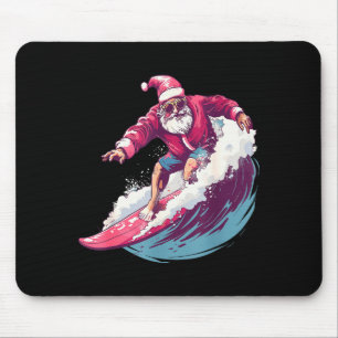 Christmas Surfing Santa Surfboarder Surf Lover Xma Mouse Pad